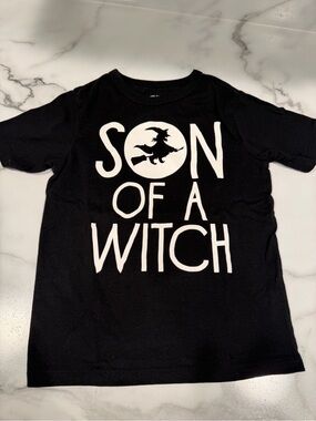 The Children's Place Black Glow-in-the-Dark 'Son of a Witch' Graphic Tee